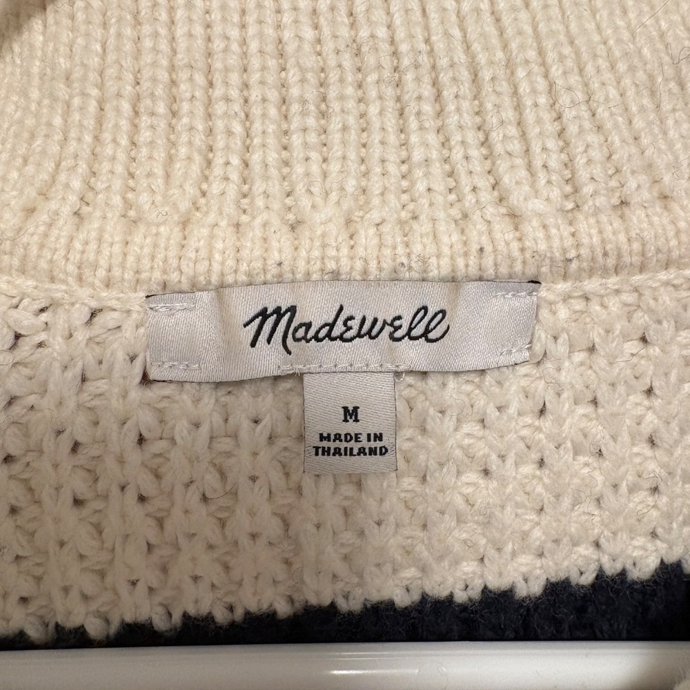 Chunky Waffle Striped Sweater M - Picture 3 of 6